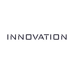 innovation colored rainbow word text suitable for logo design