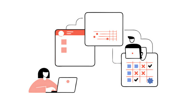 schedule set characters using artificial intelligence generative tools for time management scheduling task performance calendar organizing concept vector illustration 13677518 1