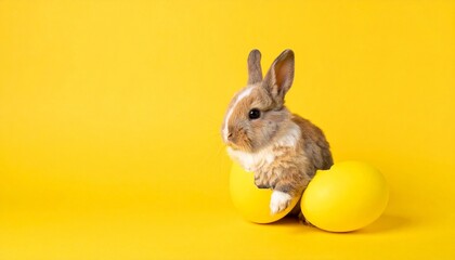 Fototapeta premium easter bunny with eggs