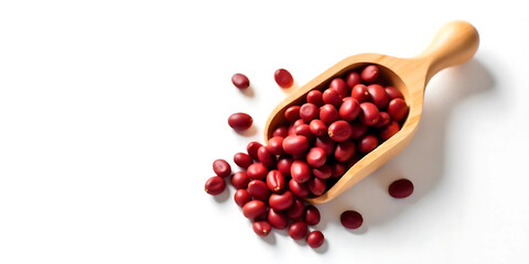 adzuki beans in a wooden scoop