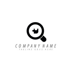 Obraz premium Magnifying Glass and Puzzle Piece Logo Design for Business Solutions
