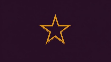 Obraz premium Golden Star on Purple Background: A Minimalist Design