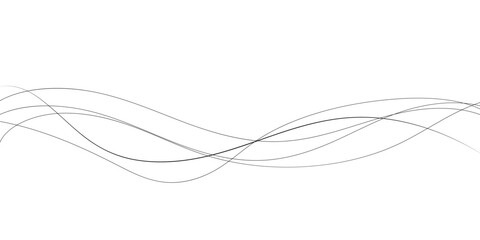 Technology abstract lines on white background. Undulate Grey Wave Swirl, frequency sound wave, twisted curve lines with blend effect