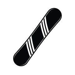 Vector illustration of a snowboard in black and white depicting winter sports and outdoor recreation concepts