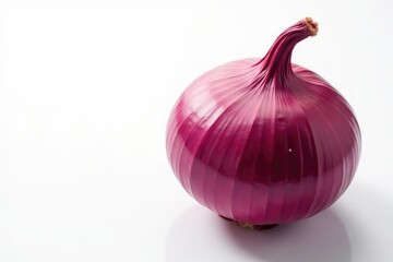 Close-up red onion, intricate texture, stark white backdrop , diet, fresh, ingredient