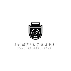 Company Logo Design  Shield with Check Mark - Security and Protection