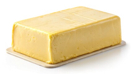 piece of cheese on white background