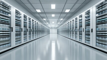 Modern server room, clean and organized