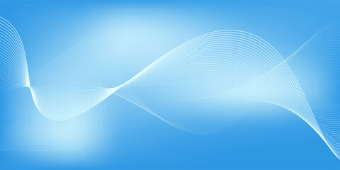 Abstract blue gradient background with shining lines waves eps10