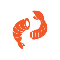 shrimp vector illustration. Shrimp prawn icon. white vector illustration on white background