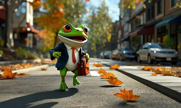Animated Frog in Business Attire