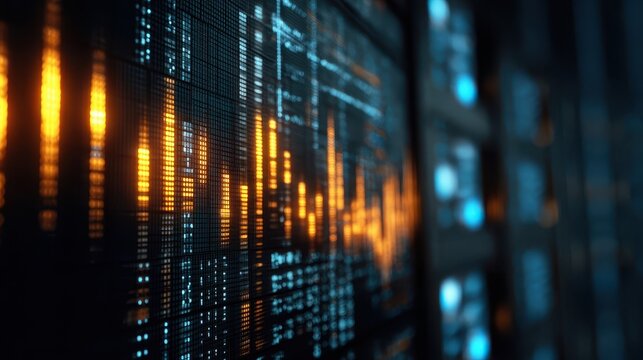 Detailed display of financial data on a screen.