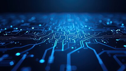 High-tech circuit board background, abstract digital technology presentations, electronic components, digital infrastructure, blue tech theme, modern electronics evolution expansion background image