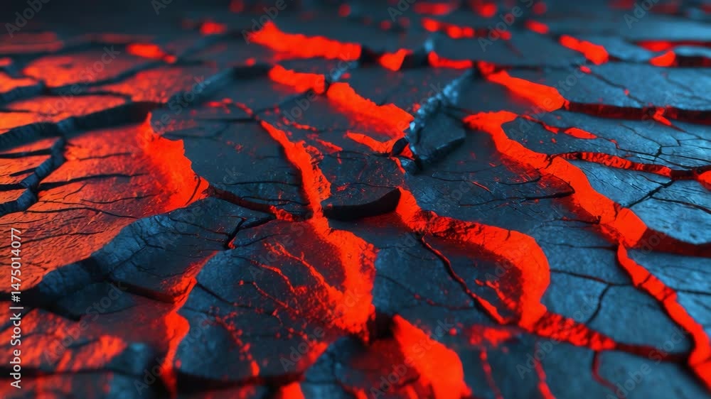 Poster broken lava surface with a patterned mud backdrop
