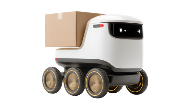 A small AI car robot with a transparent background