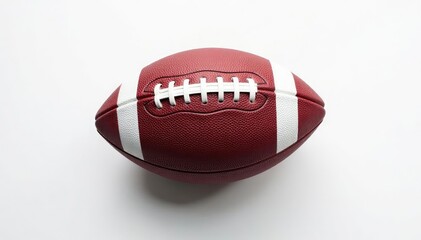 Overhead view of an american football on white , sports, ball, pigskin