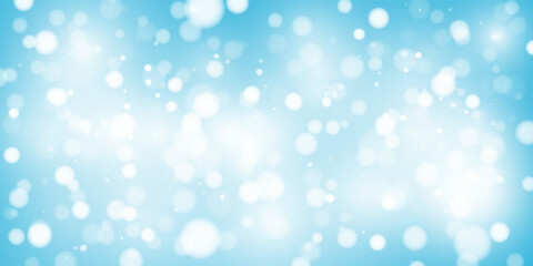 Abstract blue bokeh background with soft glow and glittering sparkles. Festive, dreamy, and elegant, perfect for holiday, birthday, or celebration themes. Vector illustration.