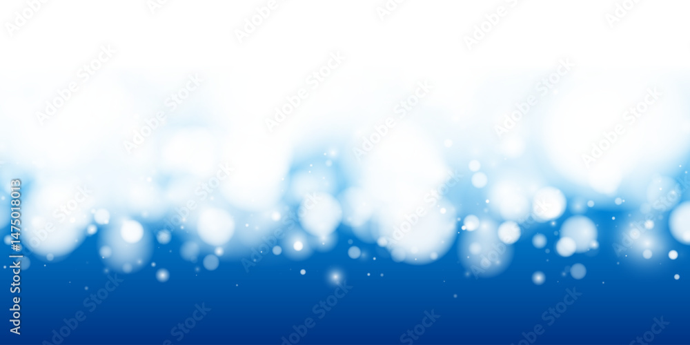 Poster blue bokeh background with soft glow, glitter, and sparkling lights. elegant and festive design for 