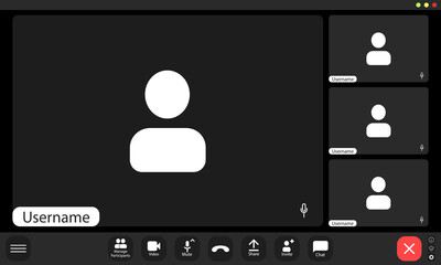Video conference user interface, video conference calls window overlay.