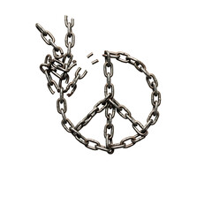 Peace chain broken chains symbol metal link freedom protest sign unity hope strength resilience on transparent background