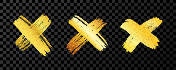 Obraz premium Gold brush cross symbol