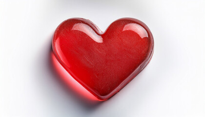 Obraz premium a red candy in the shape of love isolated on a white background