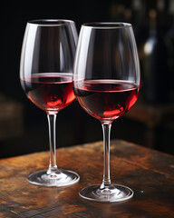 Naklejka premium astarte.ai: Elegant Glass of Red Wine with Grapes