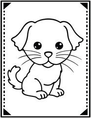 Cute Bold & Easy Pet Animals coloring page. ready to print on standard 8.5x11 inch paper