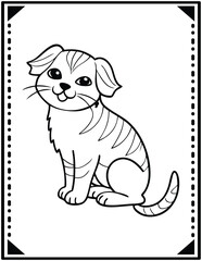 Cute Bold & Easy Pet Animals coloring page. ready to print on standard 8.5x11 inch paper