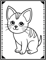 Cute Bold & Easy Pet Animals coloring page. ready to print on standard 8.5x11 inch paper