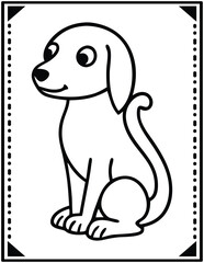 Cute Bold & Easy Pet Animals coloring page. ready to print on standard 8.5x11 inch paper