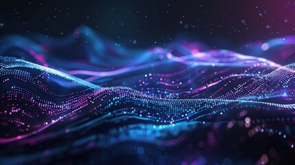 Abstract Digital Waveform Symphony of Light and Data