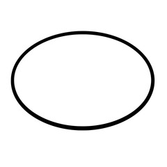 The image features an ellipse outlined with a thick, black stroke against a plain white background