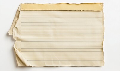 Aged, lined notepad paper with torn edges