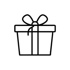 Outline Gift Box with Ribbon for Holiday Celebrations, Birthday Invitations, Event Planning, Gift Ideas, and Custom Greeting Cards  