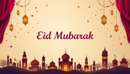 Create an eid celebration a festive islamic holiday background for al-fitr joy