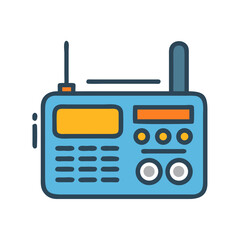 Obraz premium Blue tactical radio communication device icon