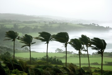 Hurricane wind. Natural disaster.