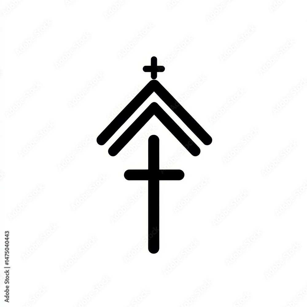 Aufkleber abstract minimalist design featuring three upward pointing triangles forming a roof like shape above