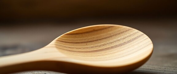 wooden spoon sitting on top of a table