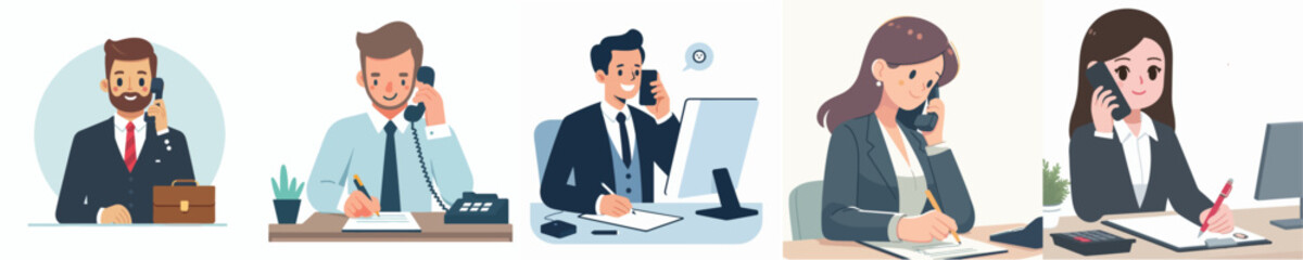 vector businessman calling client