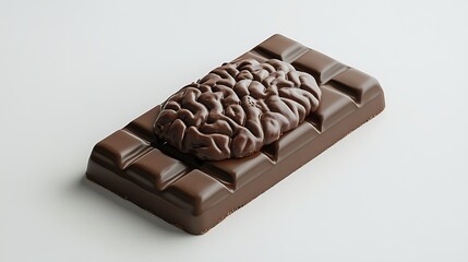 Obraz premium Chocolate bar with brain shaped top