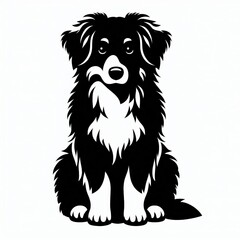 Naklejka premium australian shepherd silhouette illustration