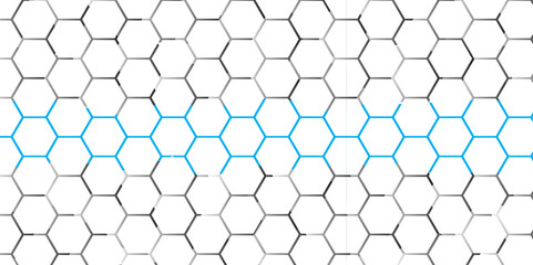 Naklejka premium Blue hexagonal texture with a seamless honeycomb pattern design