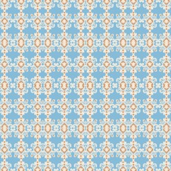seamless ikat pattern in blue background 