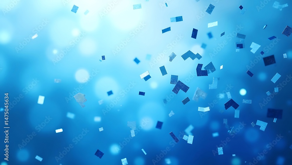 Poster a futuristic blue abstract backdrop design features a 3d pattern of glowing bubbles and square shape