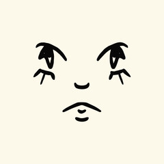 Comic and cartoon character face, retro style. Traditional vector emotion elements. Vintage character creator for trendy illustration.