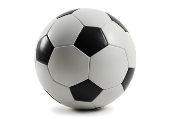 Fototapeta premium Classic Black and White Soccer Ball on White Background Perfect for Sports Designs