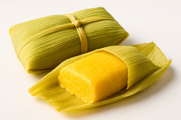 Traditional pamonha wrapped in corn husks
