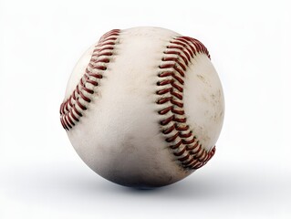 Realistic Baseball on White Background in High Definition 4K Quality